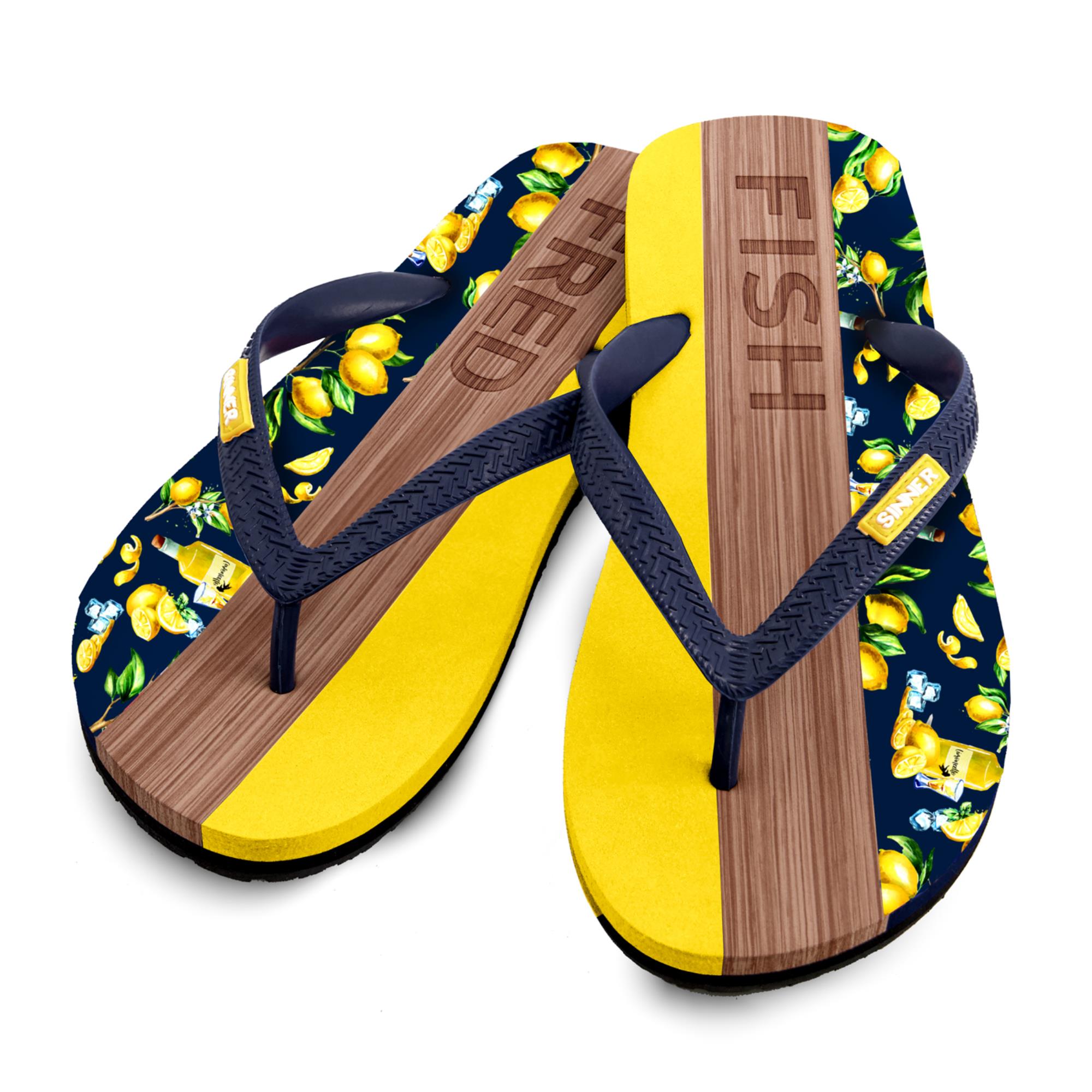 CAPITOLA SLIPPERS  -  A FISH NAMED FRED - LIMONCELLO GEEL/BLAUW kopen? | SINNER