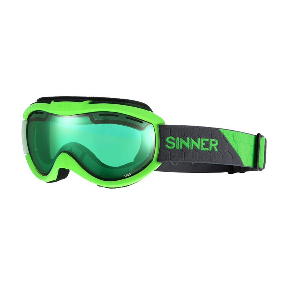 Sinner Tico Skibril - Groen Frame + Groene Spiegellens